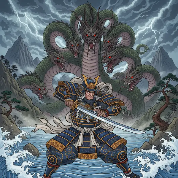 La Leyenda de Yamata no Orochi (Serpiente de ocho cabezas)