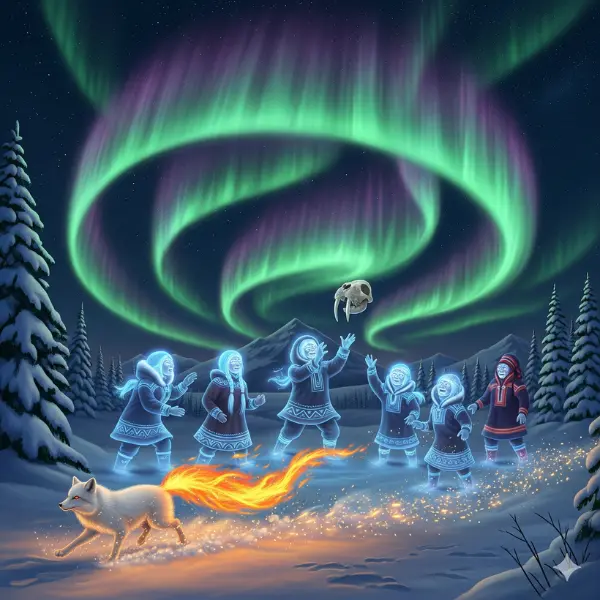 El Origen de las Auroras Boreales (Inuit, Sami)