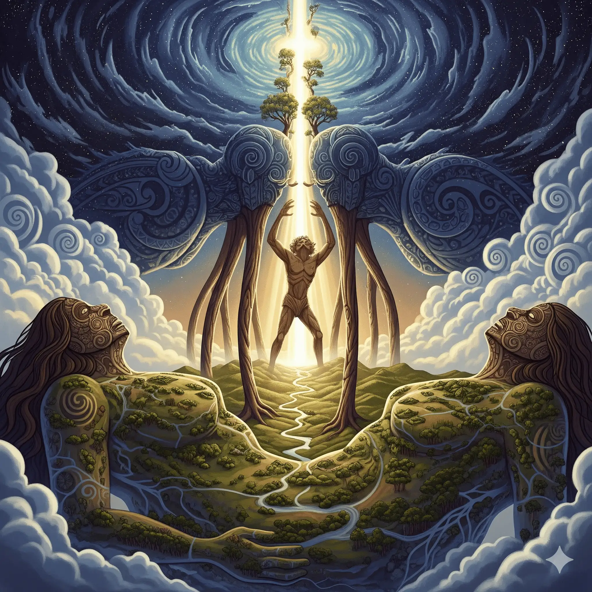 Papa y Rangi, Mito maorí, Creación, Papatūānuku, Ranginui, Tāne Mahuta, Leyendas polinesias