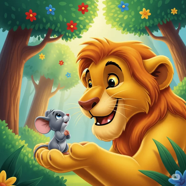 la fábula del león y el ratón