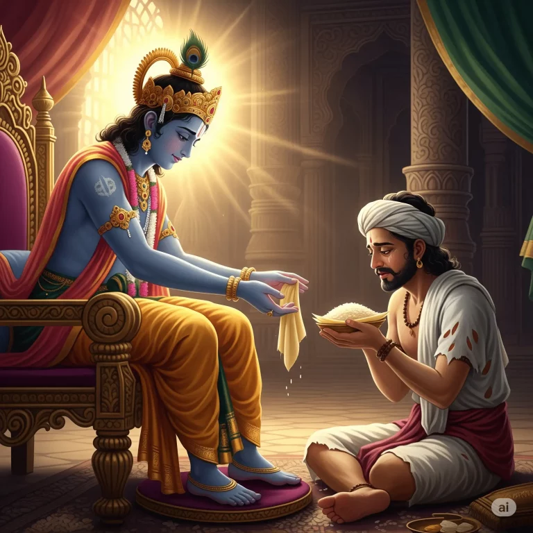 la historia de Krishna y Sudama
