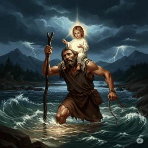 la leyenda de San Cristóbal y el Niño Jesús