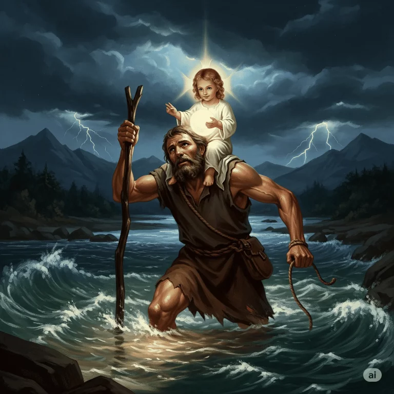 la leyenda de San Cristóbal y el Niño Jesús